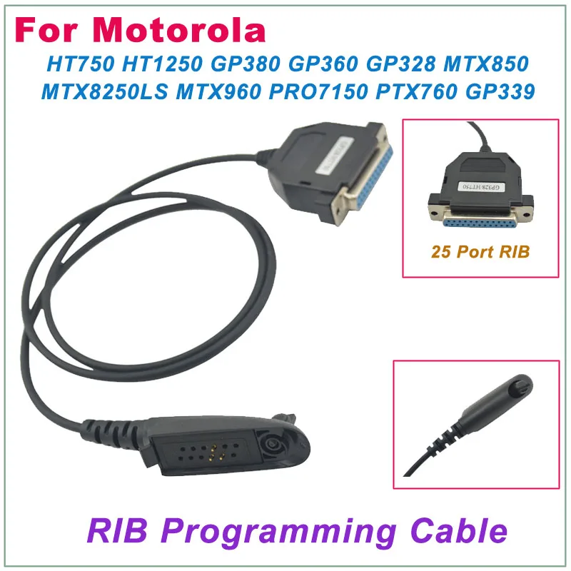 RIB-Related Programming Cable 25pin for Motorola HT750 HT1250 GP328 GP380 GP360 MTX850 MT8250 MTX960 PRO5450 PRO7350 PTX780