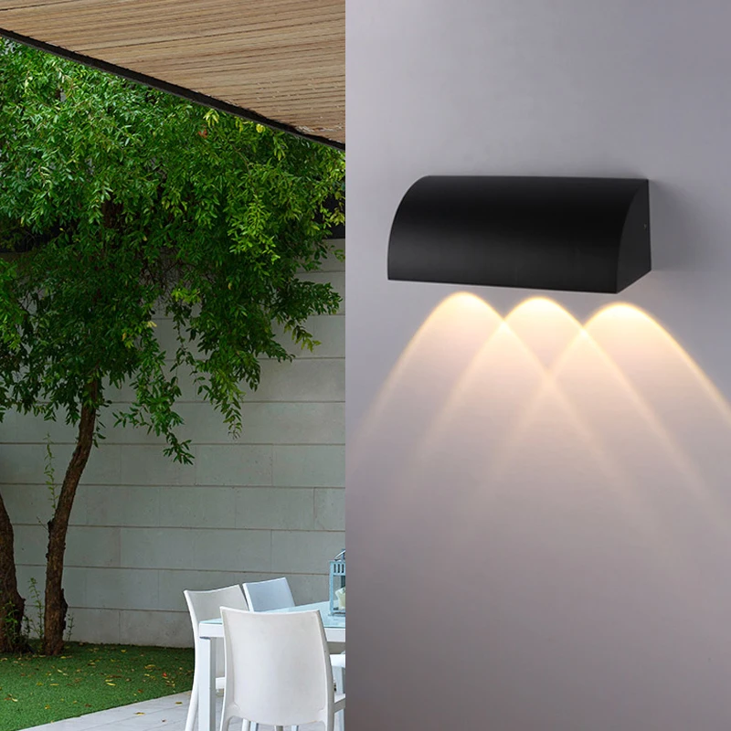 Lámpara LED de pared impermeable para exteriores, candelabro moderno de aluminio IP65, 3W, para jardín, porche, decoración interior y exterior