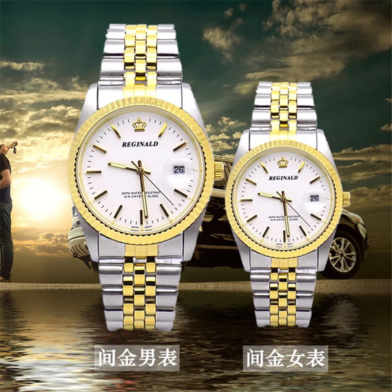 2018 Fashion Reginald Brand Luxury Watch Quartz Man Gold articolo regalo di alta qualità bilancia contratta tra il calendario del vestito classico