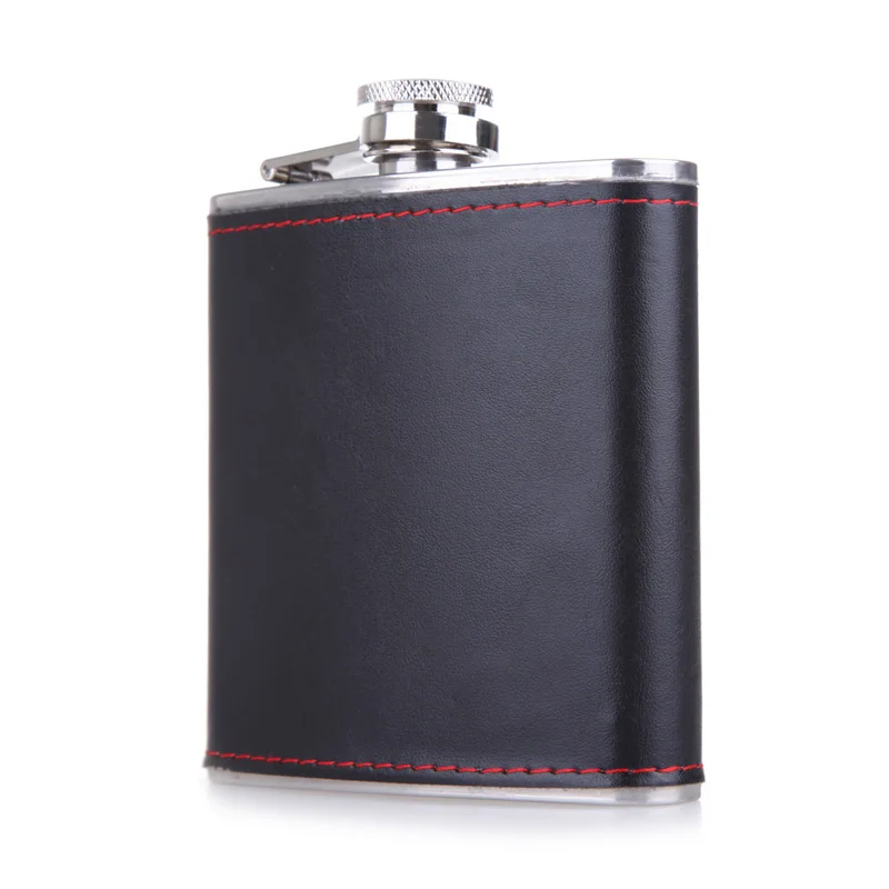 

6oz Hip Flask PU Leather Wrapped Flagon Wine Pot Portable Stainless Steel Whiskey Wine Bottle Container Alcohol Drinkware