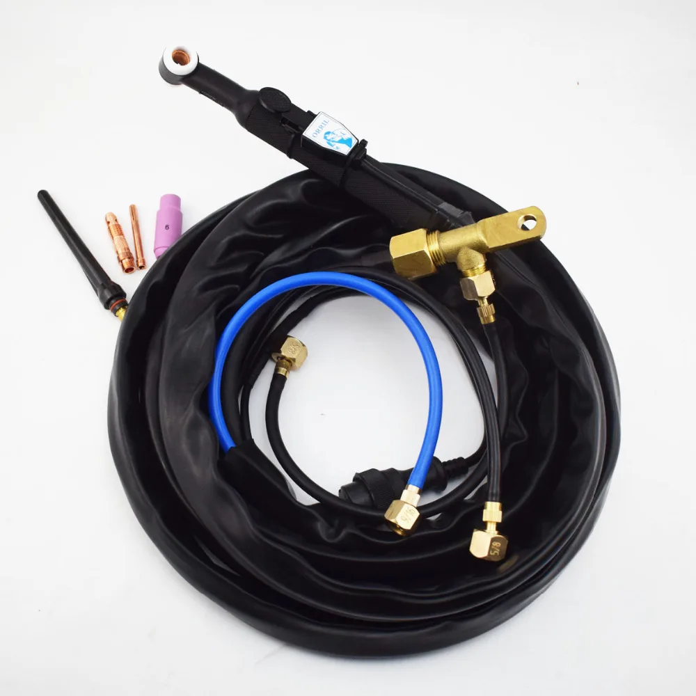 

TIG Welder Torch water Cooled Flex Head WP-18F 350Amp Power Cable 4M 12.5Feet