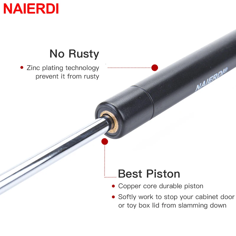2PCS NAIERDI Cabinet Door Gas Spring Hinges 6-15KG Kitchen Cupboard Hydraulic Hinge Strut Lid Support Box Furniture Hardware
