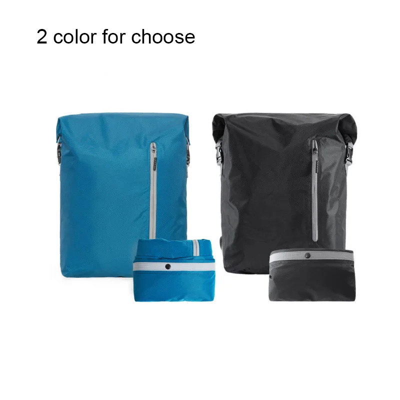 Em estoque ecossistema 90fun leve mochila dobrável saco resistente à água daypack para homem e mulher, 20l, azul/preto h30