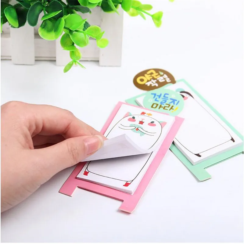 Creative Lovely Animals Sticky Notes para Estudantes, Memorando Pad, Scrapbooking Adesivos, Material de Escritório, N Times, 1Pc