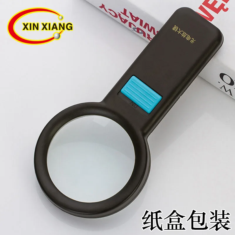 6X 68mm Army Green Military Color Handheld Magnifier with LED Lamps Illuminated Reading Mangifying Glass for Old Man or Children