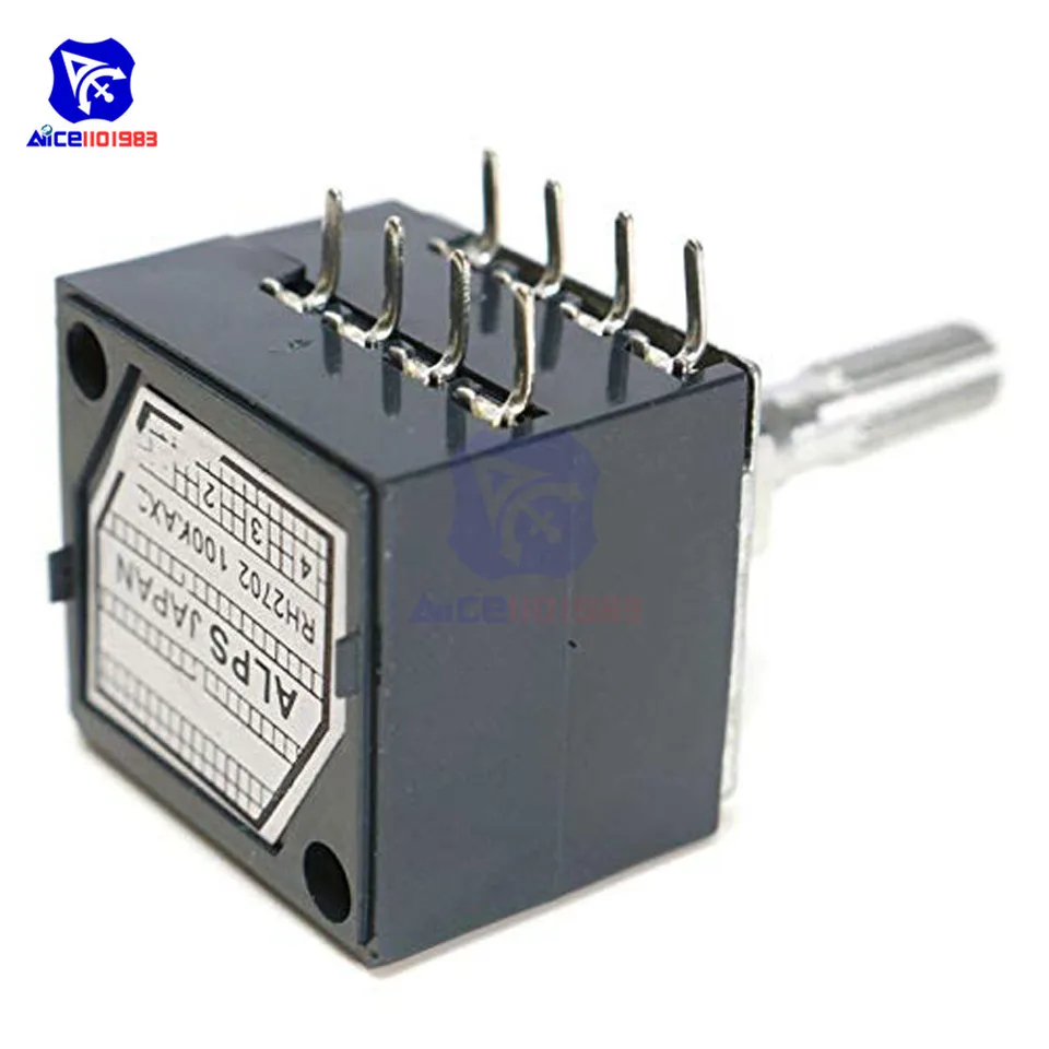 Minhe RH2702 Dual-Unit Stufen Audio Volume Control Potentiometer 8-Pin 25mm
