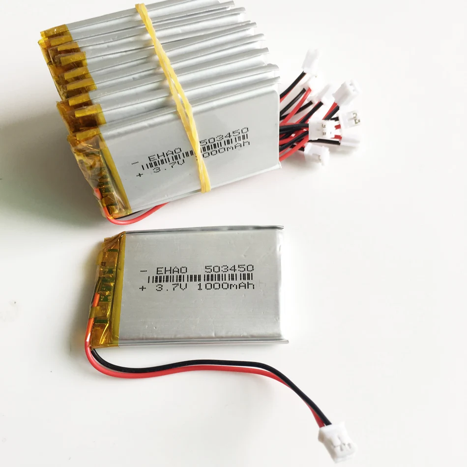 3.7V 1000mAh 503450 litowo-polimerowa LiPo akumulator JST PH 2.0 2pin wtyczka do Mp3 inteligentny zegarek z kamerą rejestrator głośnik