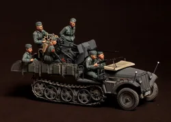 도색되지 않은 키트 1/35 크루 Sd.Kfz.104 모피 2cm 플레이크 30, 6 피규어 역사적인 피규어 수지 키트 포함
