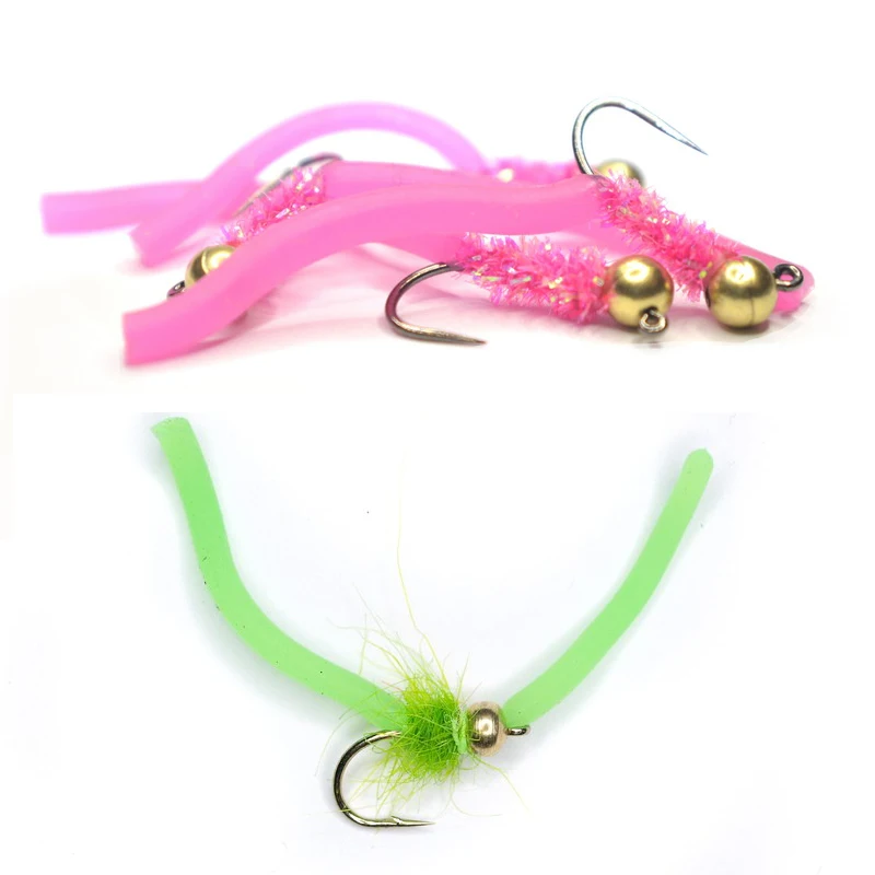 Wifreo 330PCS Mix Color Squirmy Worms Fly Tying Material San Juan Worm Flies for Trout Bass Fishing
