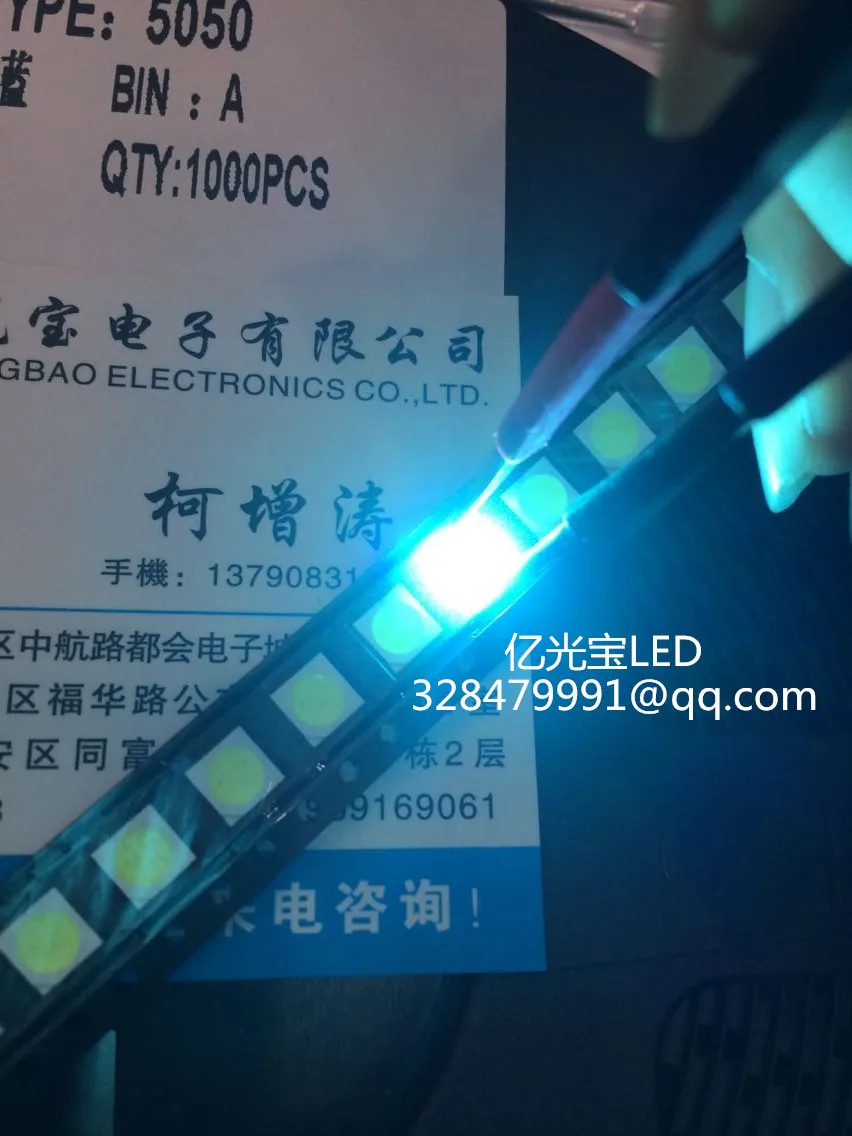 

500Pcs/lot 5050 Sky blue/Ice blue SMD LED