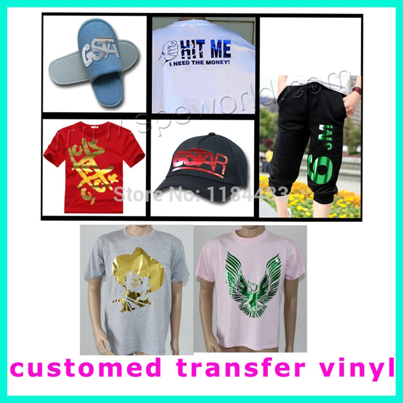 Beautiful and Colorful Custom PET Metal Trasnfer Vinyl  LOGO Design Cutting New Heat Transfer on Iron DIY Yourself