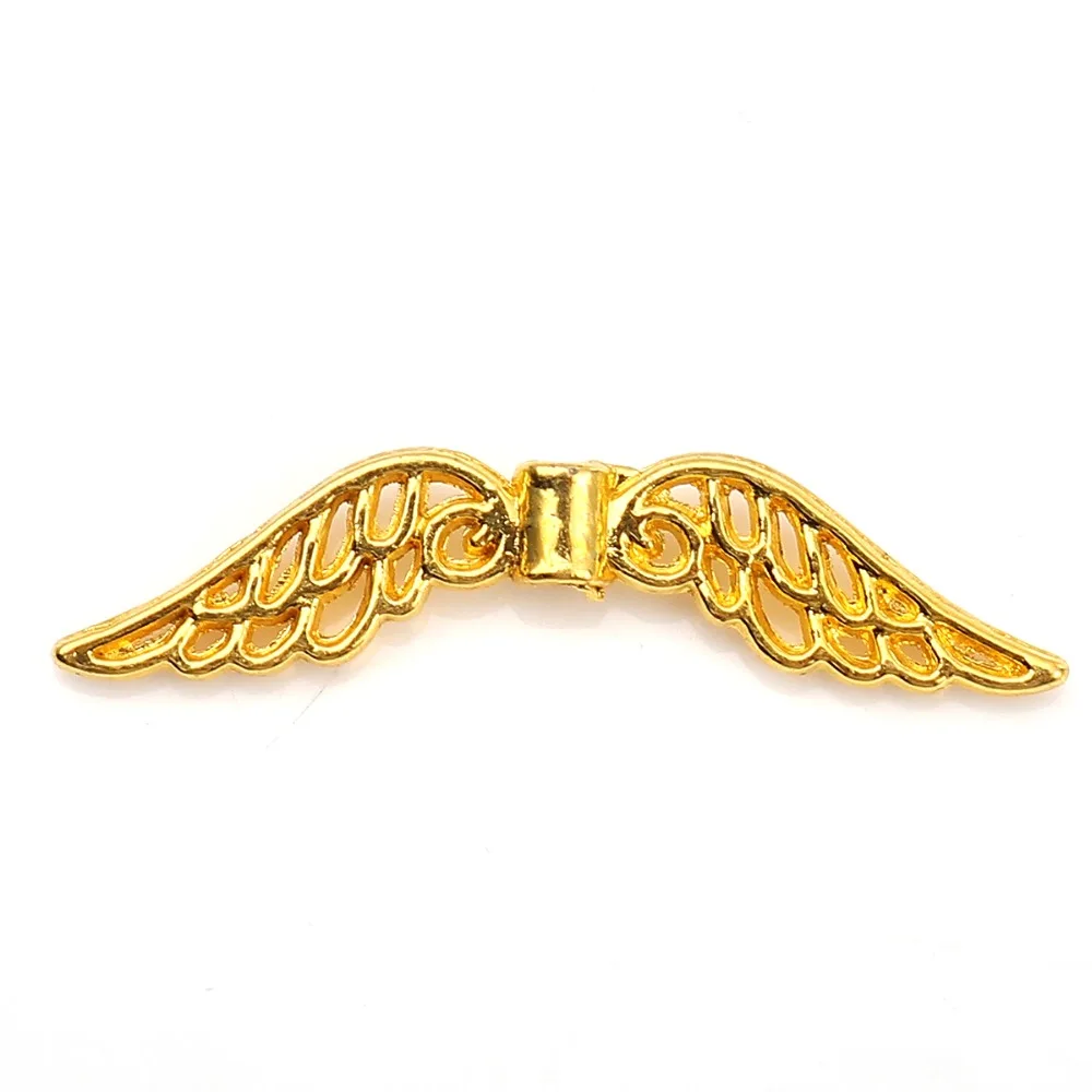 DoreenBeads Zinc Based Alloy Spacer Beads Wing Gold DIY Findings 32mm(1 2/8