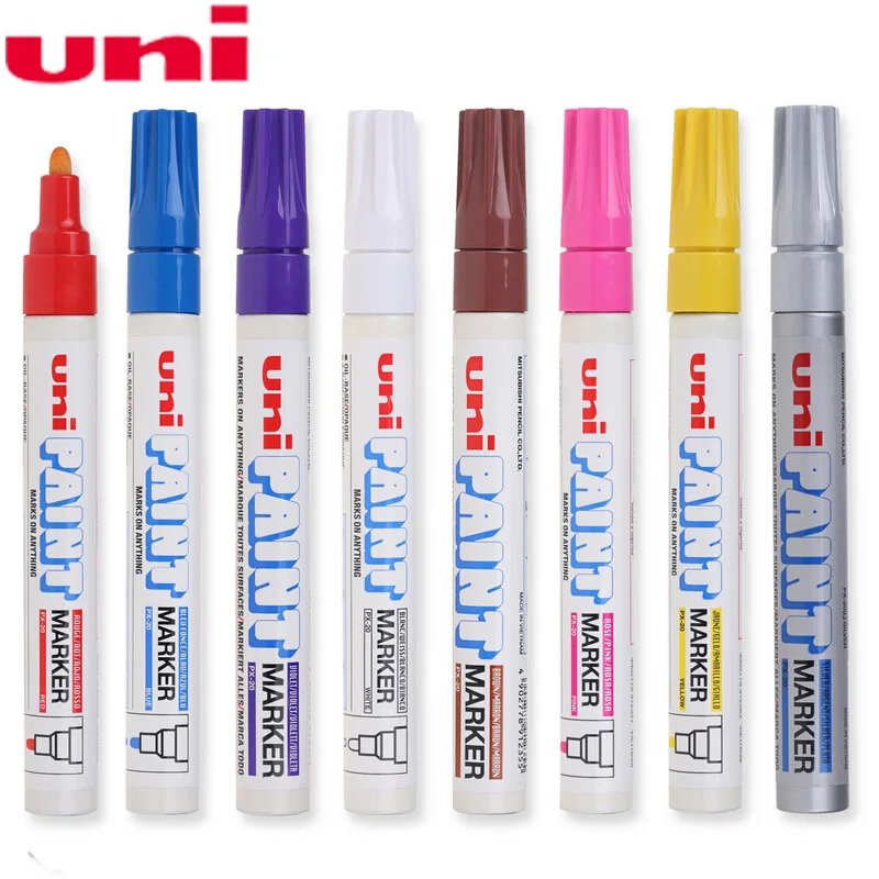 

1pcs Japan UNI Mitsubishi PX-20 Paint Pen Industrial Pen Single Touch Up Round Head Marker Pen Signature Paint Marker