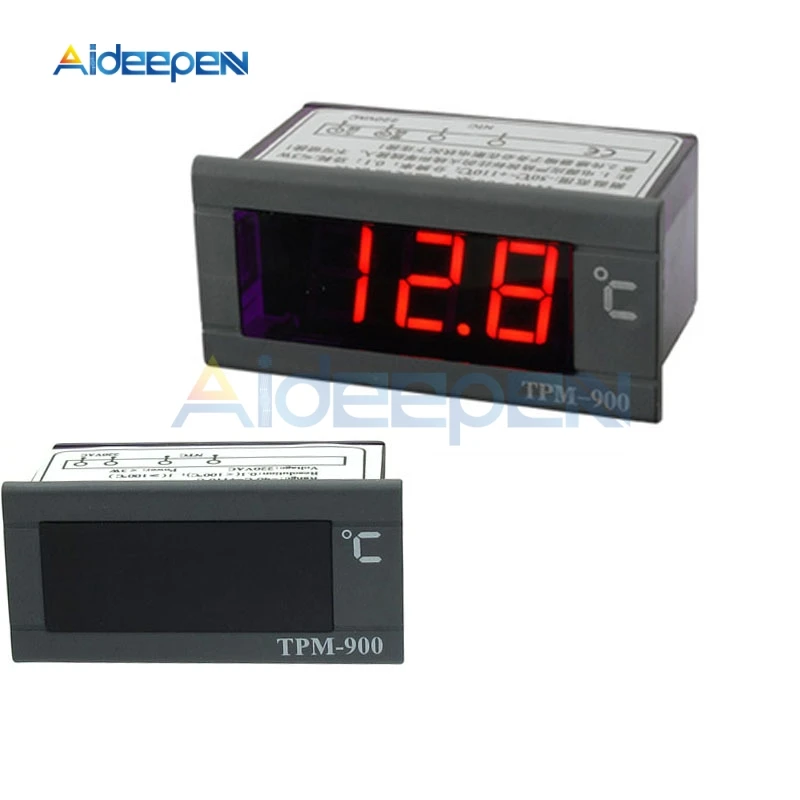 TPM-900 220V Digital Temperature Thermostat Thermo Temperature Controller LED Panel Meter Control with with NTC Sensor