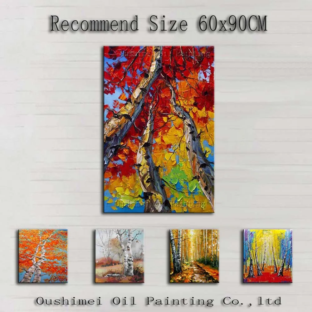 

Top Supplier Wholesale High Quality Abstract Knife Trees Oil Painting On Canvas Thick Decorative Tree Painting For Living Room