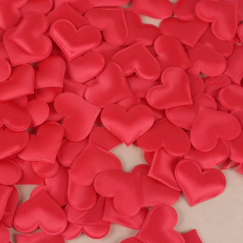 cheap ! 100pcs Fabric Heart dia 3.5x3.5cm / 2x1.5cm Wedding Party Confetti Table Decoration birthday party Decorative Supplies