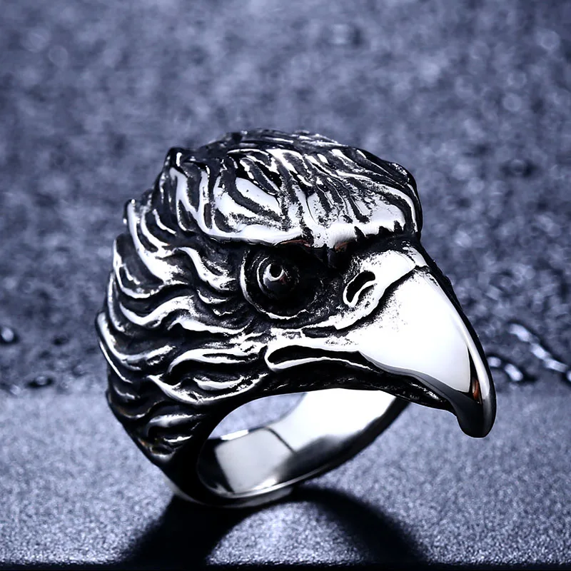 Beier new store 316L Stainless Steel ring Punk animal Ring eagle biker ring  Fashion Jewelry LLBR8-436R