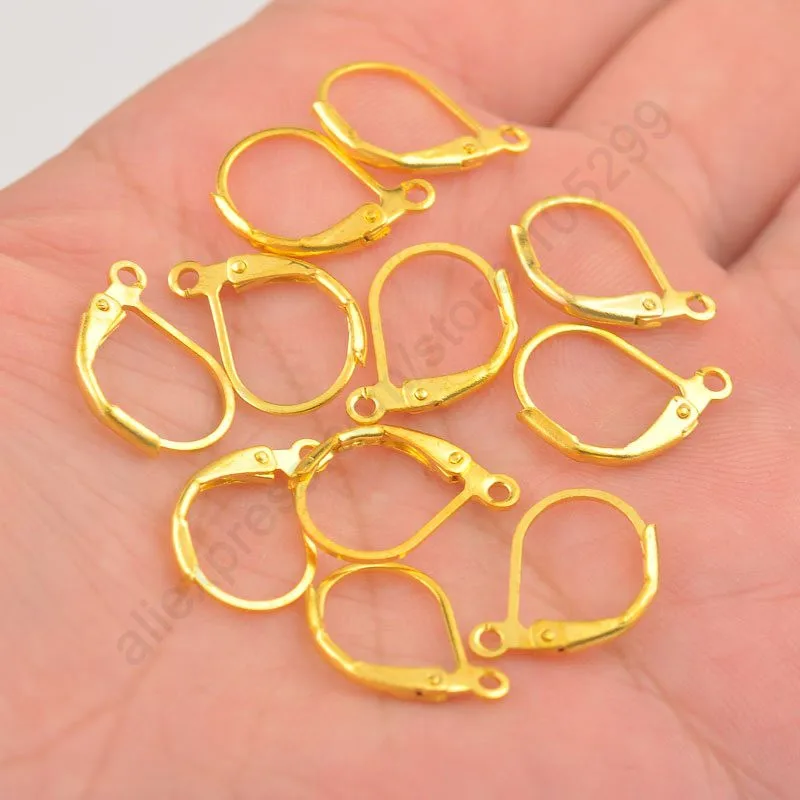 

Depressed Semicircle Gold Color Earring Hook Earwires Woman Jewelry Lever Back DIY Making Accessories Findings