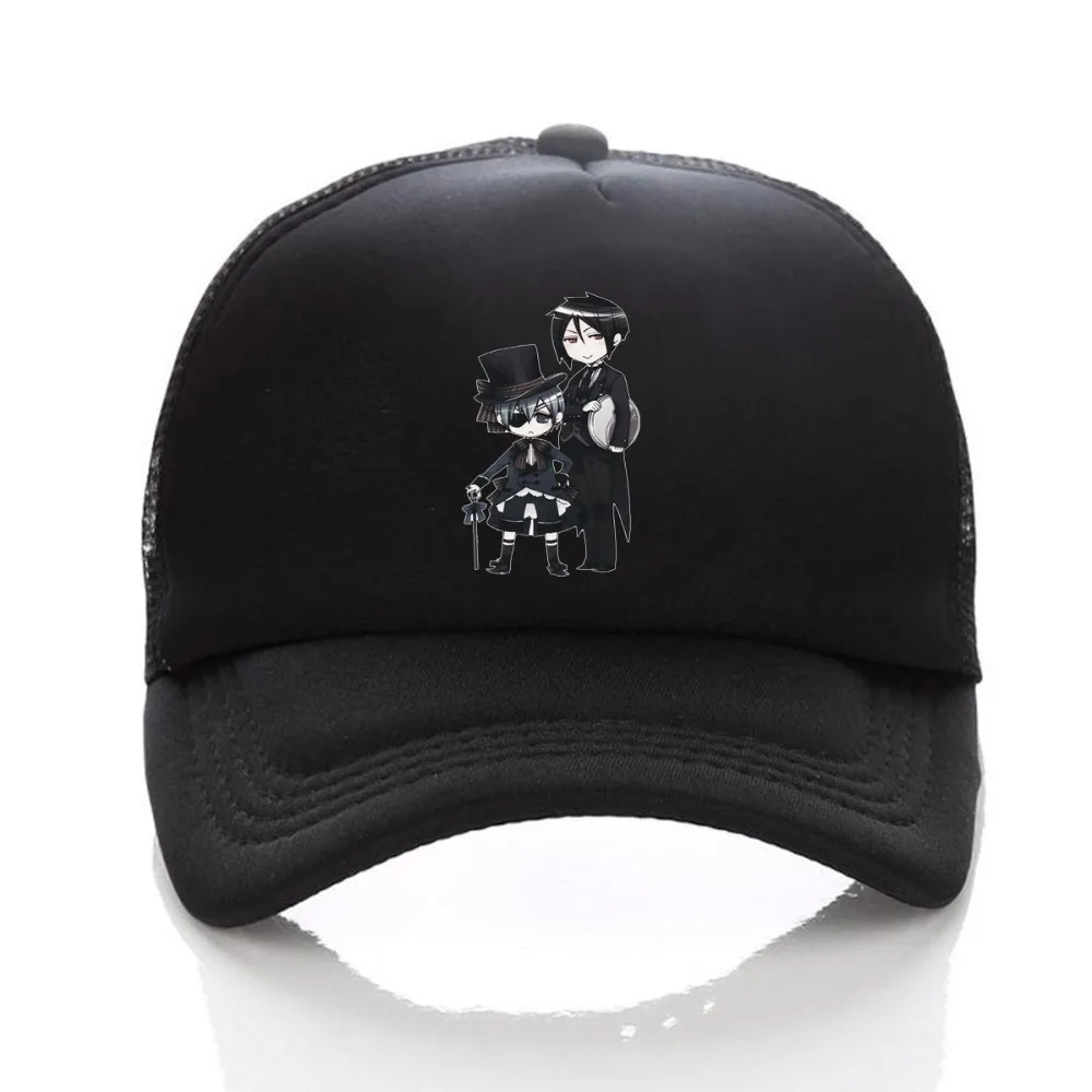 Anime Black Butler Sebastian Hat Men Women Trucker Summer Caps Adjustable Baseball Mesh Cap