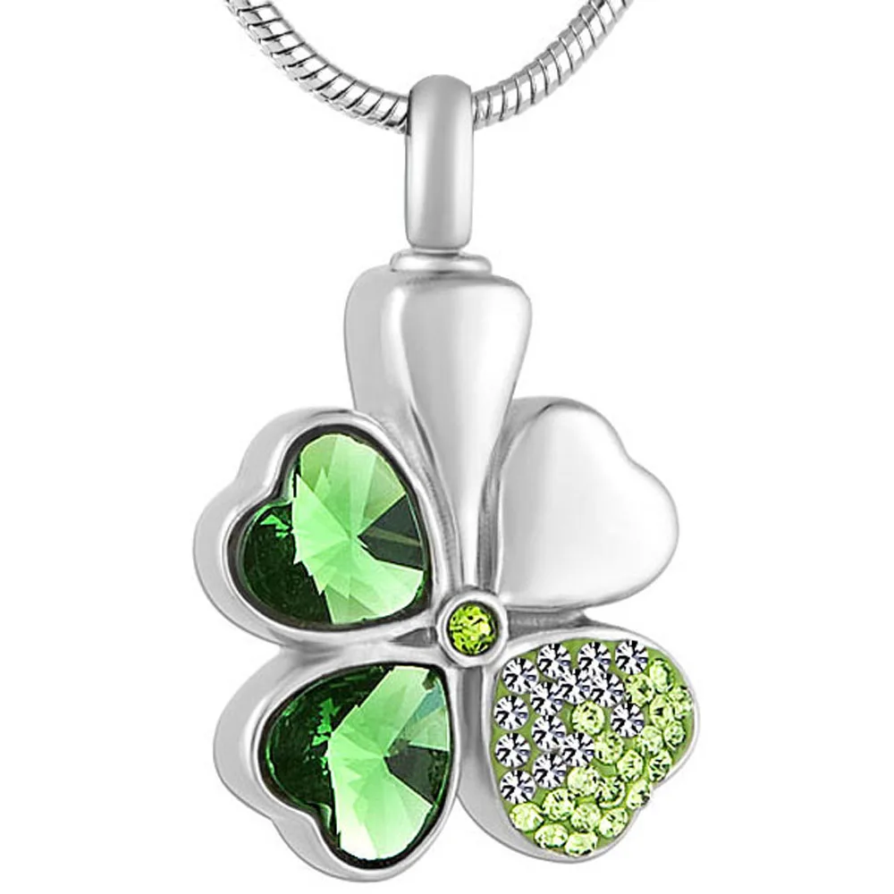 

Eco-friendly Lucky Leaf Memorial Urn Necklace 316L Stainless Steel Cremation Jewelry Keeps You Loves Ashes More Safety