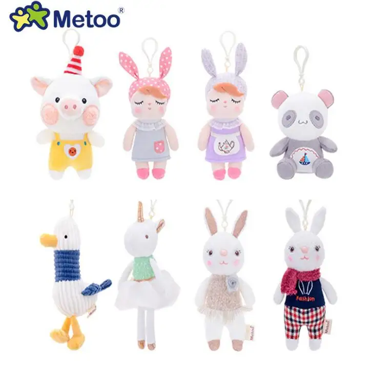 Metoo Doll Stuffed Toys Plush Animals Soft Baby Kids Toys for Children Girls Boys Kawaii Mini Angela Rabbit Pendant Keychain