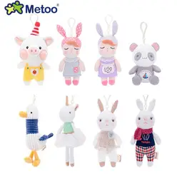 Metoo boneca brinquedos de pelúcia animais de pelúcia macio do bebê crianças brinquedos para crianças meninas meninos kawaii mini angela coelho pingente chaveiro