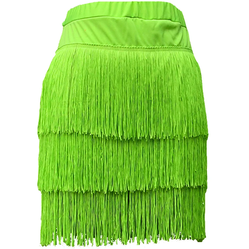 Latin Skirt New Adult Three Layers Fringe Design Samba Dance Skirts Cha Cha Professional Competition Ballroom Costumes Female