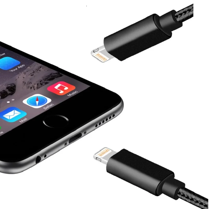 Mới Đầy Màu Sắc Nylon Dòng Kim Loại Cắm cáp usb 8pin cho iPhone 6 6 s Cộng Với 5 s iPadmini 1.5 m