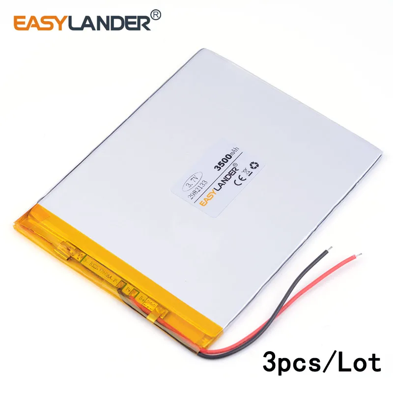 

3pcs /Lot 3500mAH 2982133 lithium Li ion polymer rechargeable battery for tablet pc 7 inch 8 inch 9inch video game IPAQ MID