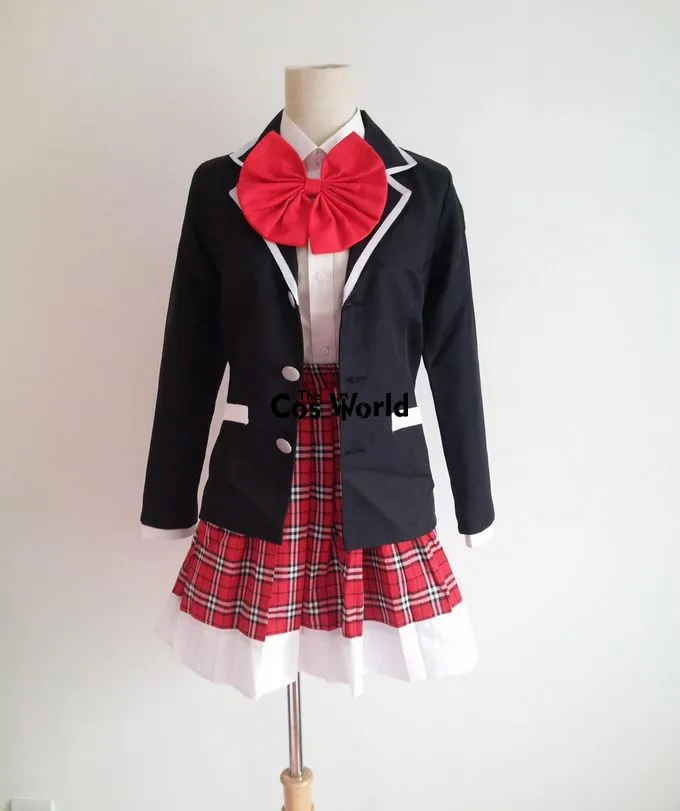 Chunibyou Demo Koi ga Shitai Takanashi Rikka Schuluniform Mantel Hemd Kleid Outfit Anime Cosplay Kostüme