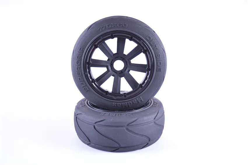 MadMax Super Grip Road Wheel Slick Pneu Corrida Slick Tire Set para 1/5 HPI Rovan KM Baja 5B