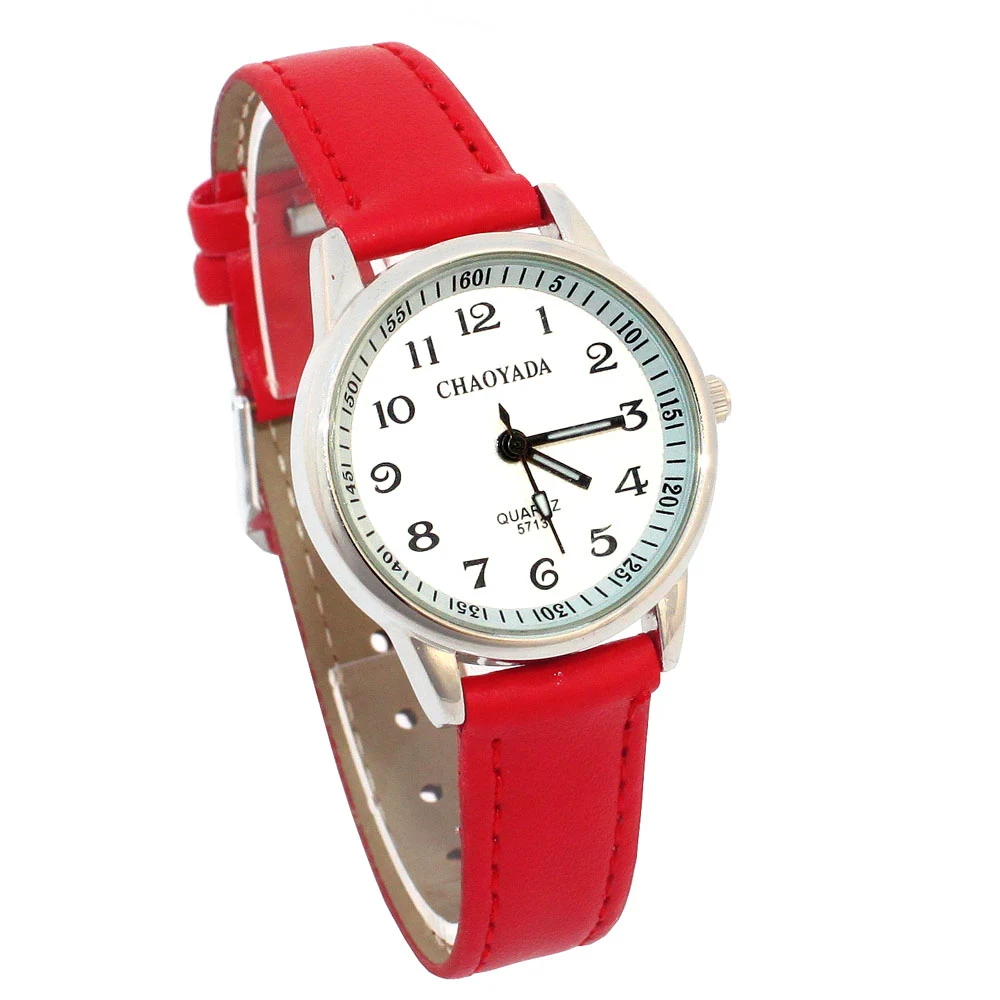 Chaoyada kind Horloges Meisje Lederen Band Leer Tijd Kids Horloge Studenten Quartz Horloge Casual Mode kinderen Geschenken