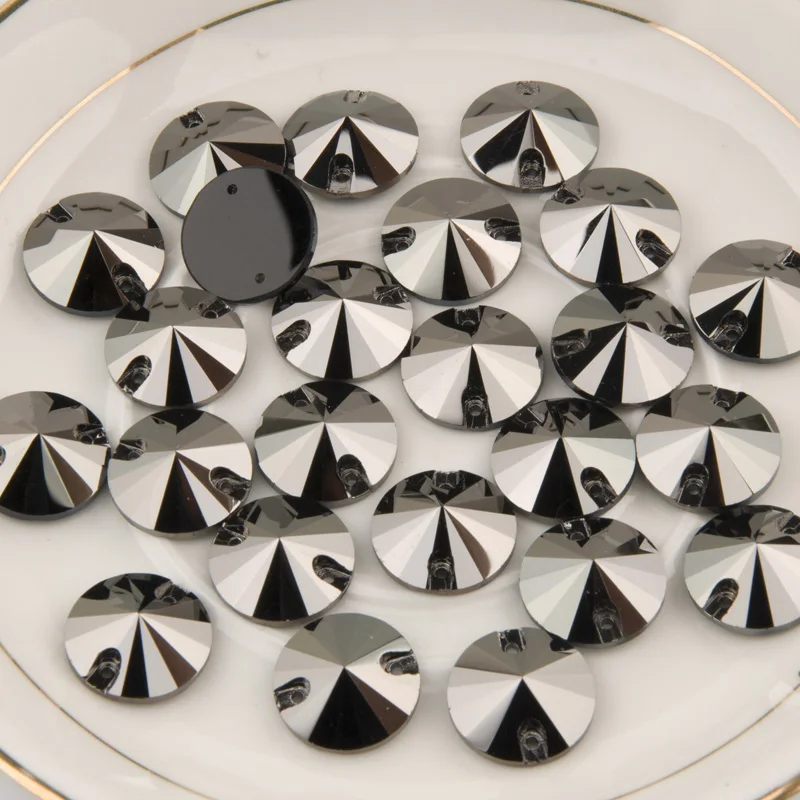 YANRUO 3200 Jet Hematite Glass Sewing Rhinestones Sew On Stones Dress Flatback HEM Rhinestones For Jewelry