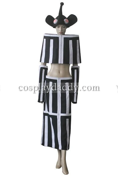 Soul Eater Mizune Black And White Stripe Dress Set Cosplay Costume L005