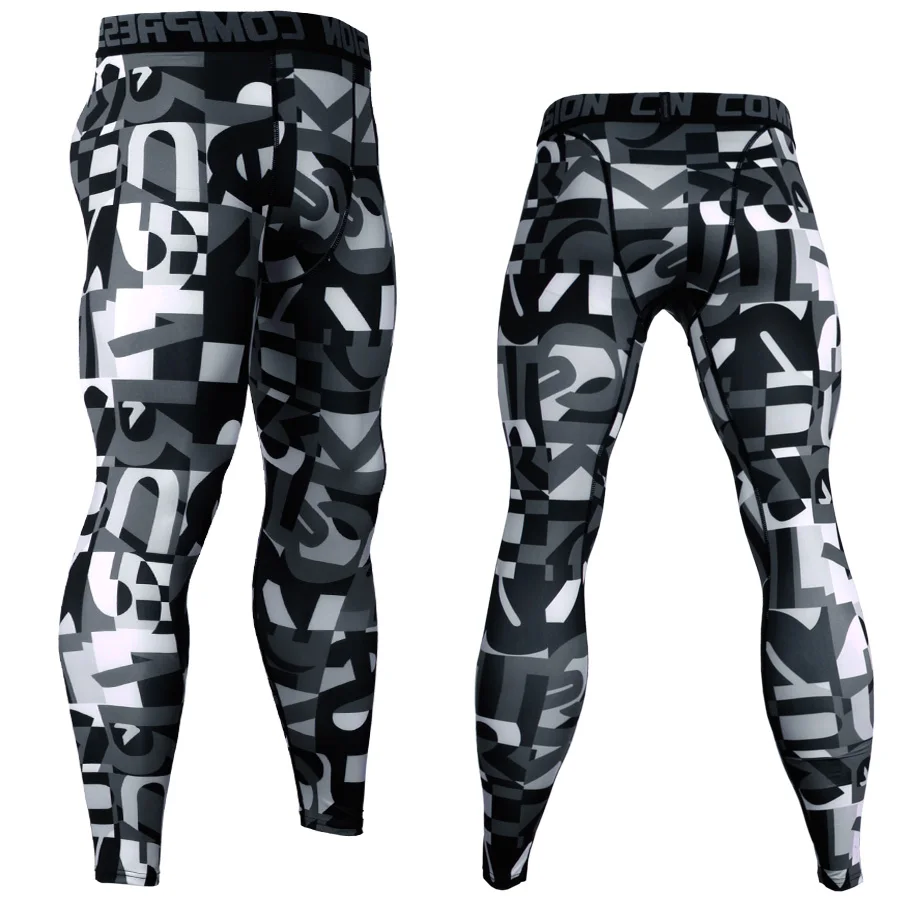 Mallas de compresión para hombre, pantalones deportivos de camuflaje para correr, Leggings ajustados de Lycra para gimnasio, fútbol, Jogging, Fitness