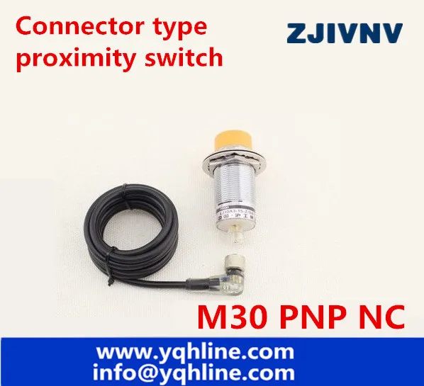 

NON-flushe type M30 PNP NC DC proximity inductive sensor 3 wires normally close proximity switch with connector Distance:15mm