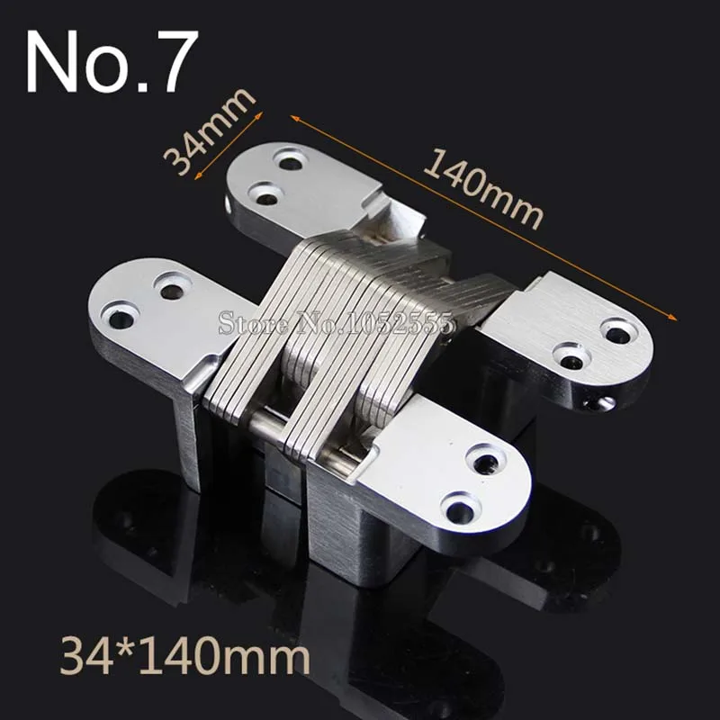 New 10PCS 34X140mm Invisible Concealed Heavy Duty Door Hinges Stainless Steel+Zinc Alloy Wooden Door Hinges Loading 60KG/PCS