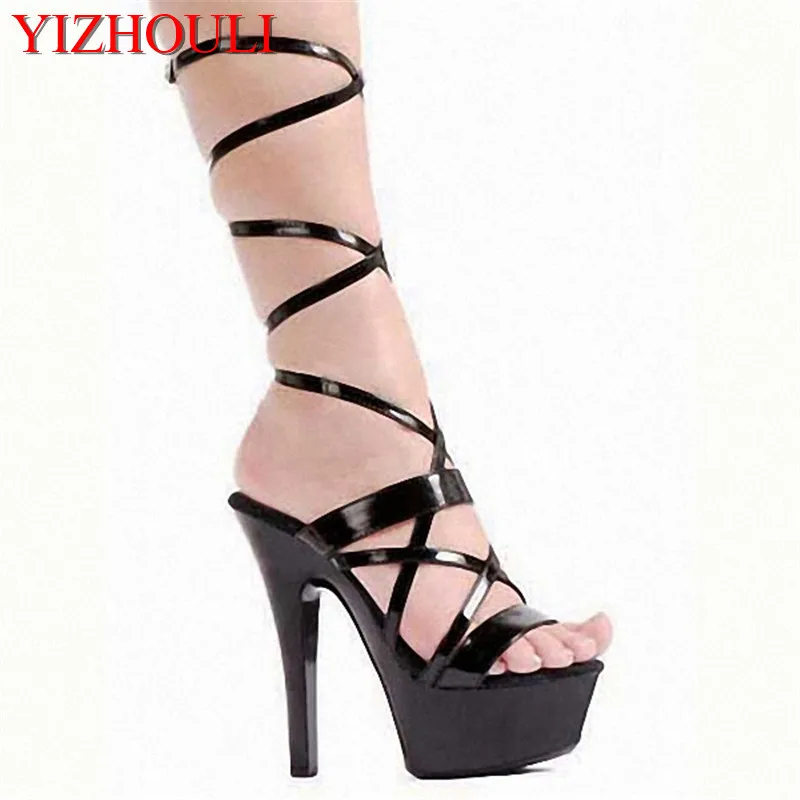 

15cm fashion show thin high heels Super high heels of the lacquer that bake The bride shoes Sandals girl with high performance