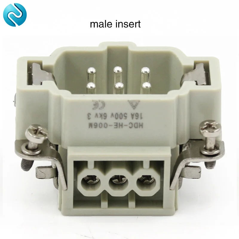 Rectangular heavy duty connector 6 core butt type He-06 waterproof socket connector for aerospace industry 16A