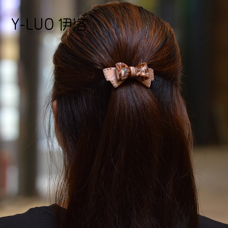 Women headwear small bow hair clip for girls vintage hair barrette cute rhinestone hair accessories for women