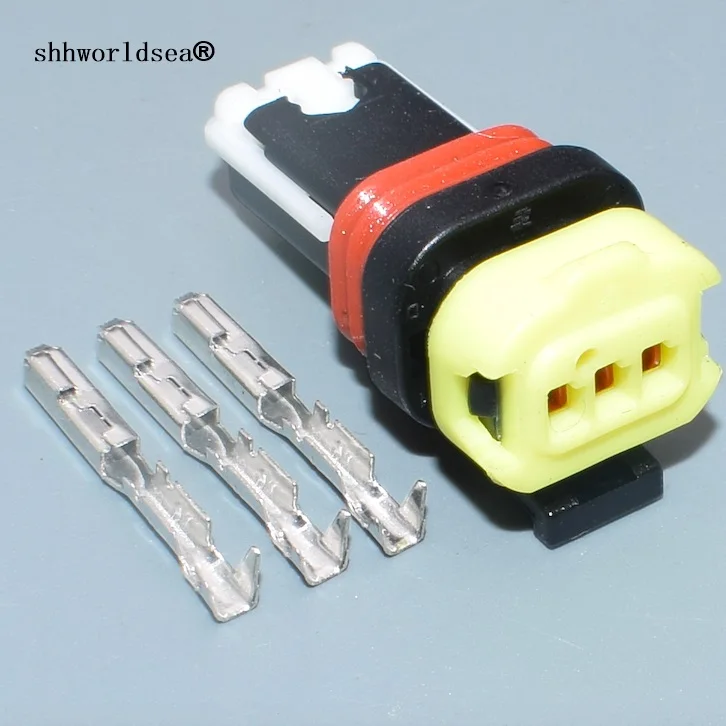 

Shhworldsea 2/5/10/30/100 комплектов 3-контактный 0,6 мм автомобильный женский разъем жгута проводов для электроприборов с клеммами 1- 936527 -2