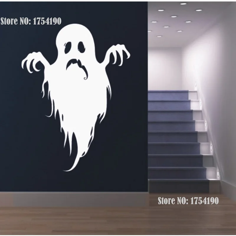 

Ghost Halloween decorative wall stickers affixed to the glass shop window affixed to wall decoration shop cafe bar