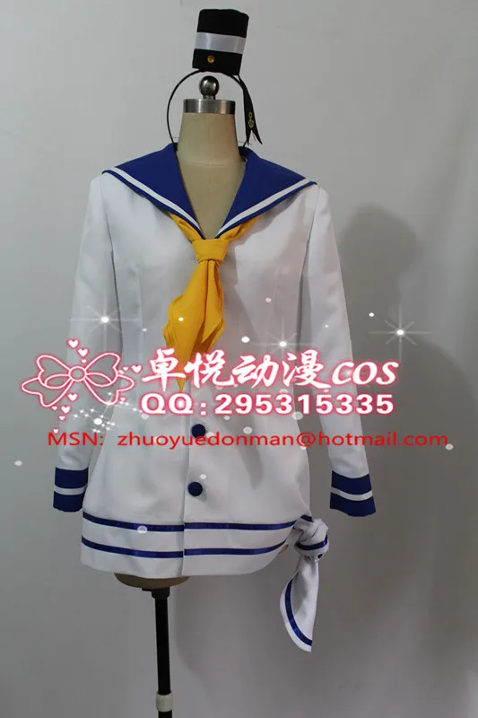 Kantai Collection Tokitsukaze Cosplay Costume with hat and socks