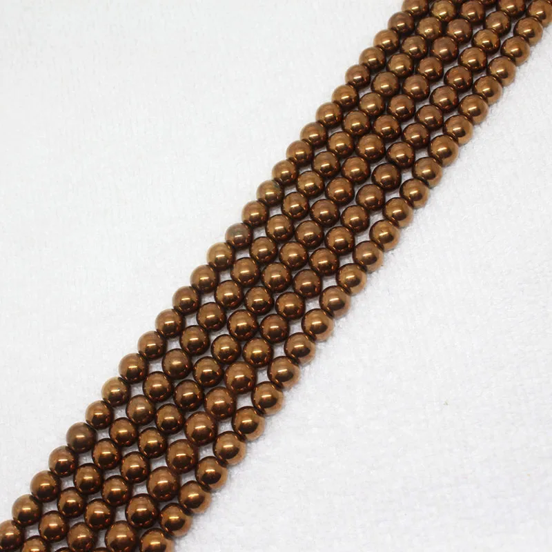 Mini. order is $7! 2-12mm Bronze copper Plating Hematite ironstone Round Spacer DIY Loose Beads 15\