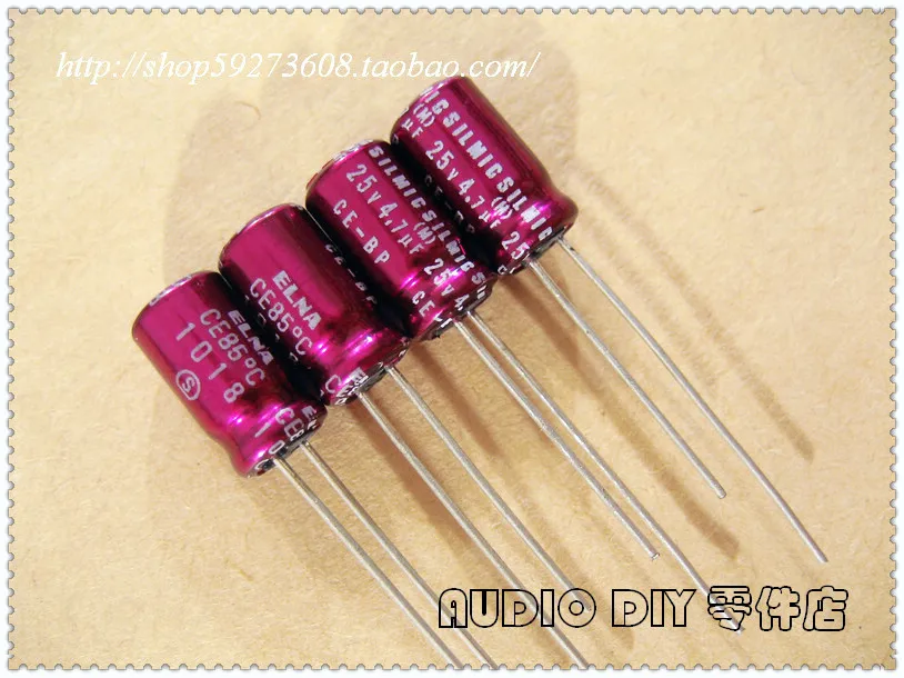 10pcs/30pcs ELNA purple red robe SILMIC CE-BP (RBS) 4.7uF/25V audio with the non-polar electrolytic capacitor free shipping