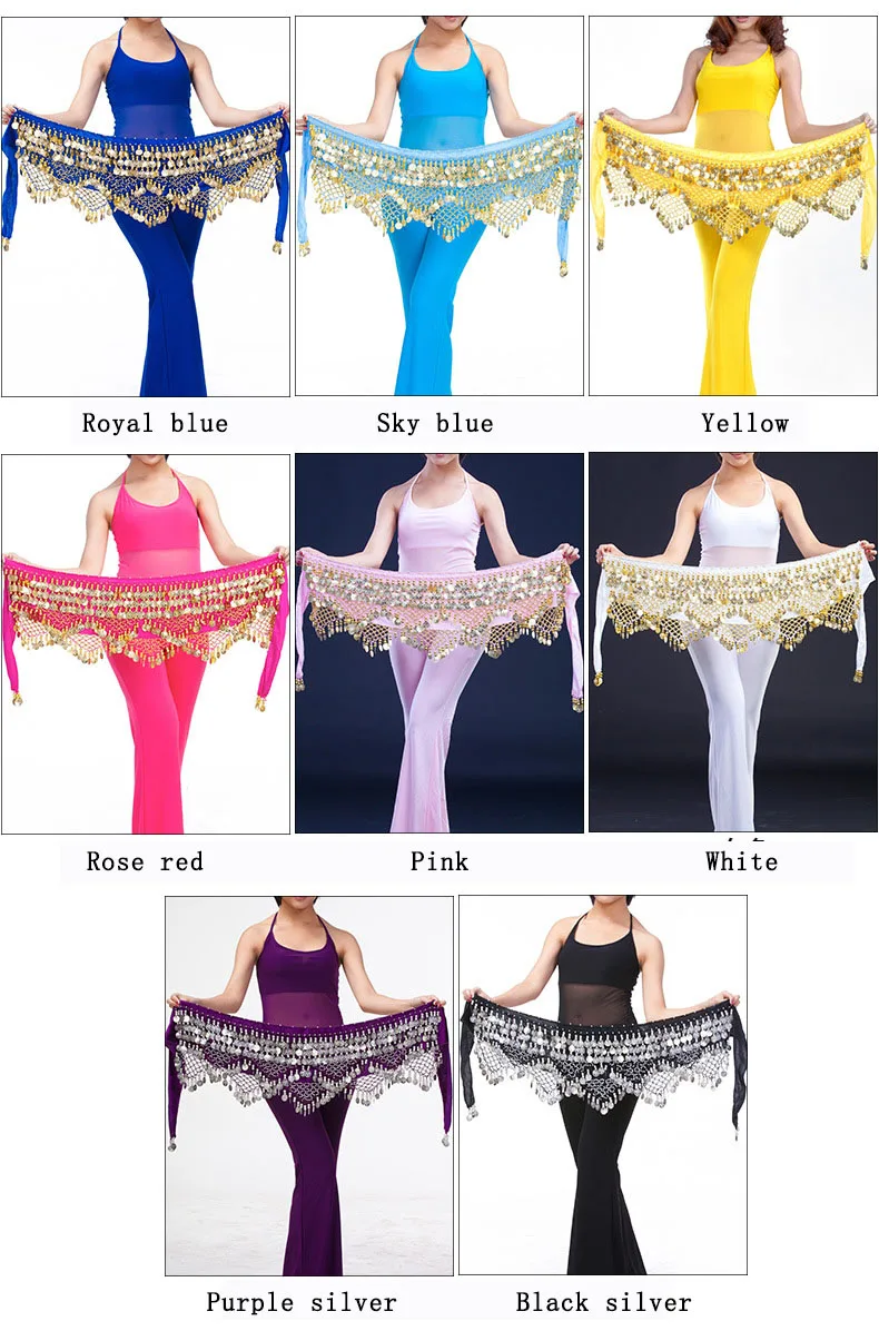 Neue Stil Top Verkauf Bauchtanz Taille Kette Hüfte Schal Bauchtanz Münzen Gürtel Tanzen Taille Gürtel Tänzerin Zubehör – Detail 9