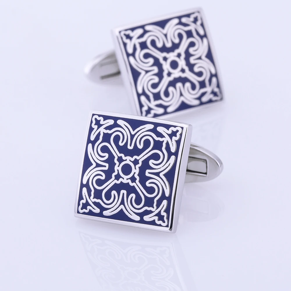 KFLK jewelry shirt Fashion cufflink for men Brand Cuff link Wholesale Button blue High Quality Luxury Wedding Male guests