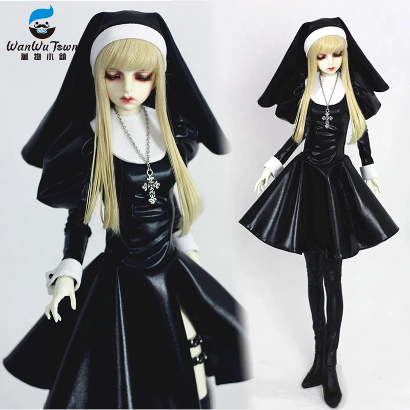 

Accept Custom Suit Killer Nun Black Nuns'dress Full Dress Long Skirt 1/3 1/4 BJD IP DD SD MSD Doll Clothes