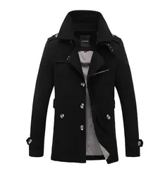 Brand Male Overcoat Long Jacket Coat Men Men's Trench Coat Trenchcoat Windbreaker Outwear Cotton Fabric Clothing