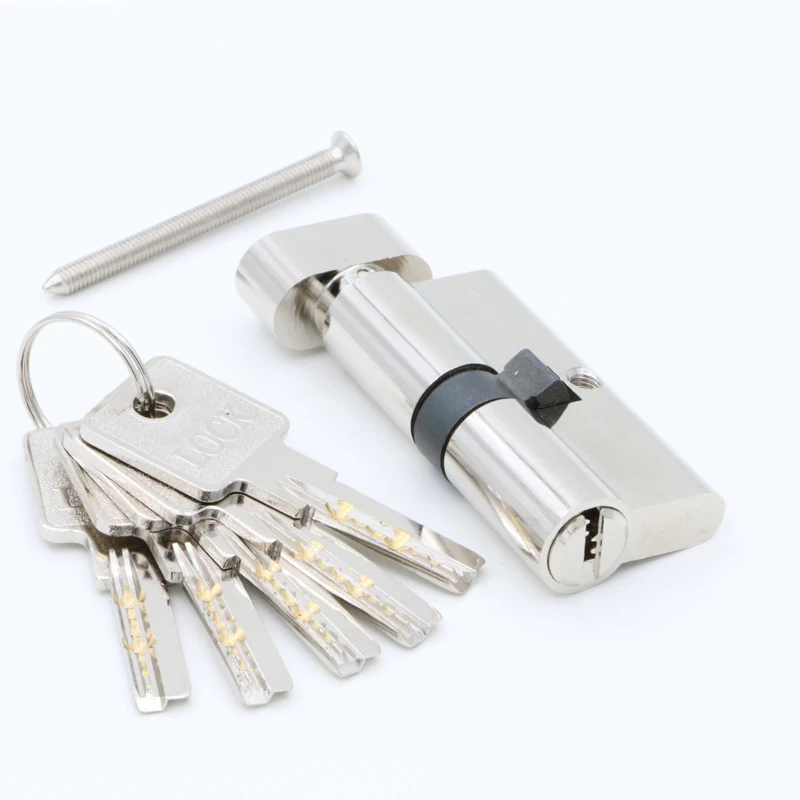 DIY Door cylinder 50 55 60 65 70 75 80 85 90 100 Security Copper Lock Cylinder Interior Bedroom Living Handle Brass Key